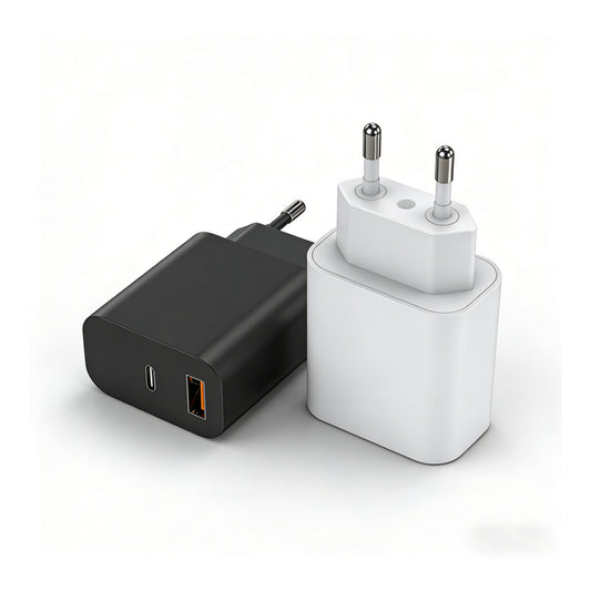 20W A+C Dual Port Fast Charger, EU Plug PD Wall Adapter for iPhone Samsung