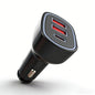 Car Charger with Type-C PD 3.0 & QC3.0/QC2.0 Fast Charging Dual USB Ports for Mobile Phones Smart Watch Camera & Earphone