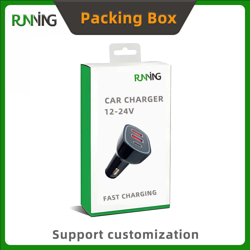 Car Charger with Type-C PD 3.0 & QC3.0/QC2.0 Fast Charging Dual USB Ports for Mobile Phones Smart Watch Camera & Earphone
