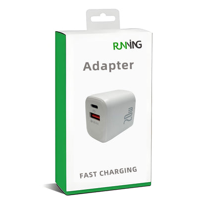 2 Pack Compact 20W US Plug Dual A+C PD Fast Wall Charger For Phone Tablet Camera