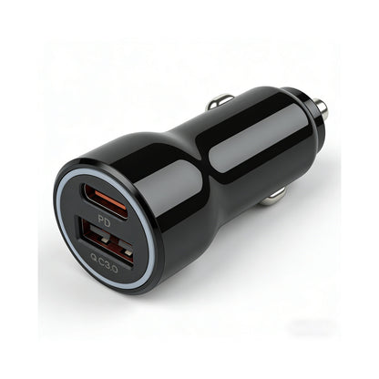 PD 3.0 Car Charger with USB-C & USB-A Fast Charging & QC3.0 for Mobile Phone Smart Watch Camera Earphone Tablet