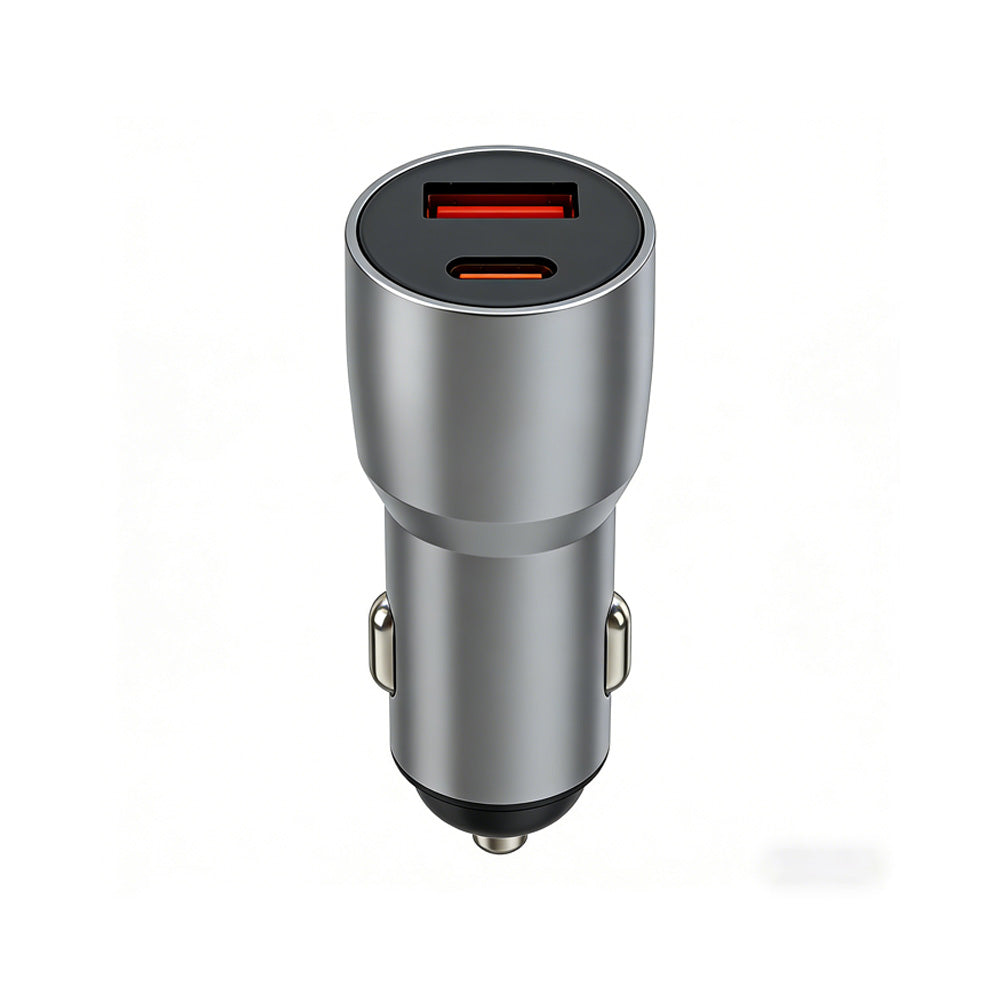 2 Pack 20W Dual A+C Fast Car Charger Aluminum+PC Vehicle Charging Adapter