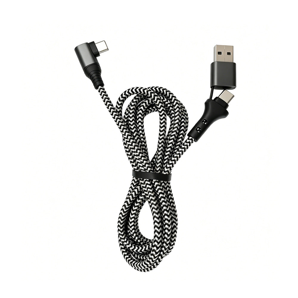 2 Pack 100W PD USB A+C to USB-C Fast Charging Cable 480Mbps Data Transfer Aluminum Alloy