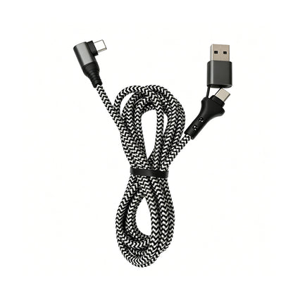 2 Pack 100W PD USB A+C to USB-C Fast Charging Cable 480Mbps Data Transfer Aluminum Alloy
