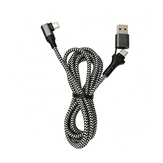 2 Pack 100W PD USB A+C to USB-C Fast Charging Cable 480Mbps Data Transfer Aluminum Alloy