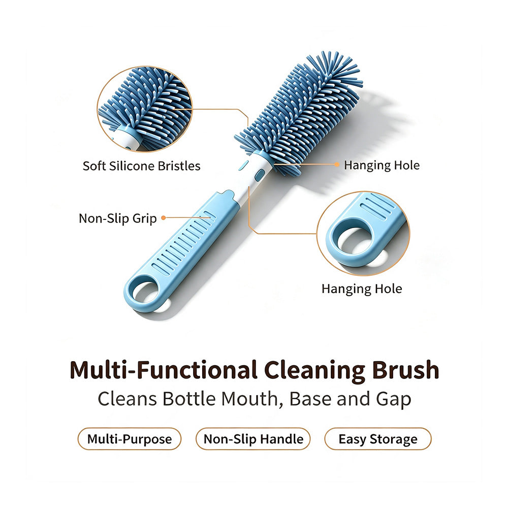multi‑functional silicone cleaning brush for insulated water bottle