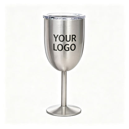 silver 10oz custom engraved stainless steel wine goblet