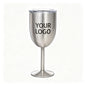 silver 10oz custom engraved stainless steel wine goblet