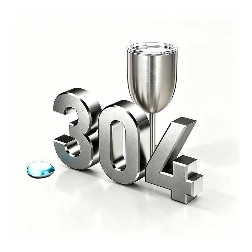 304 stainless steel material graphic for custom wine goblet