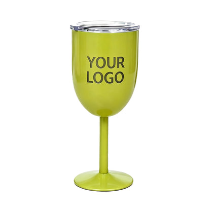 10oz custom laser engraved stainless steel wine goblet with your logo