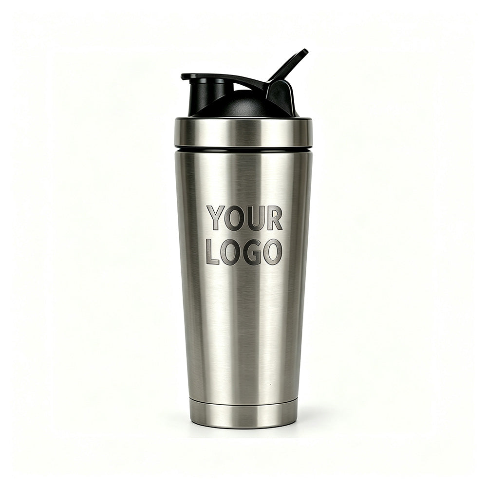 25oz custom laser engraved stainless steel shaker bottle with your logo