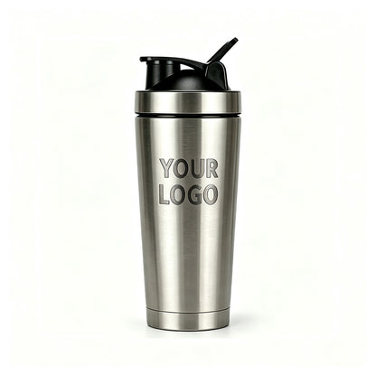 25oz custom laser engraved stainless steel shaker bottle with your logo
