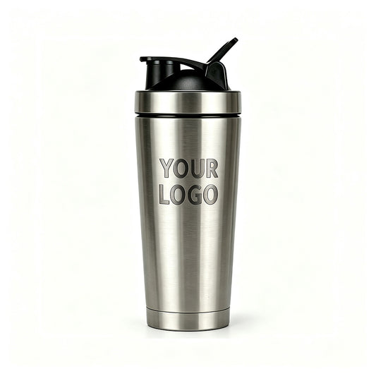 25oz custom laser engraved stainless steel shaker bottle with your logo