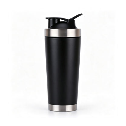 black 25oz custom laser engraved insulated shaker bottle
