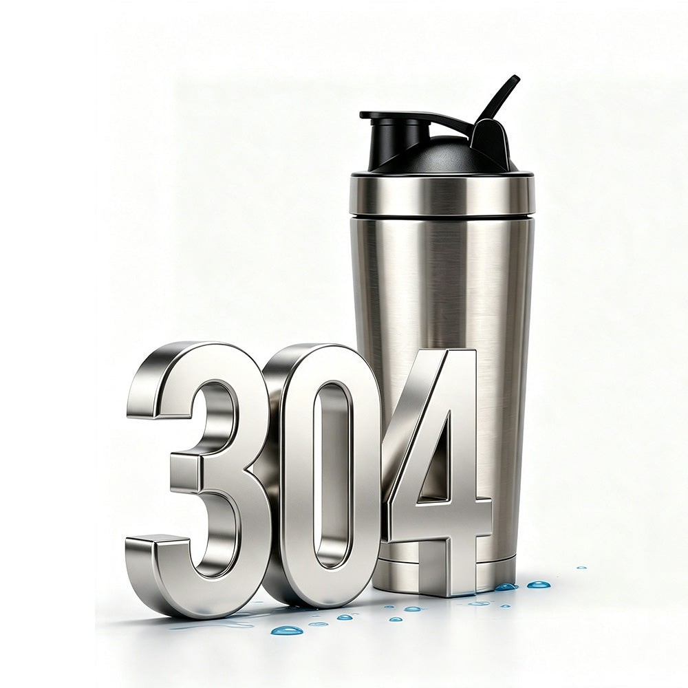 304 stainless steel material graphic for custom fitness shaker bottle