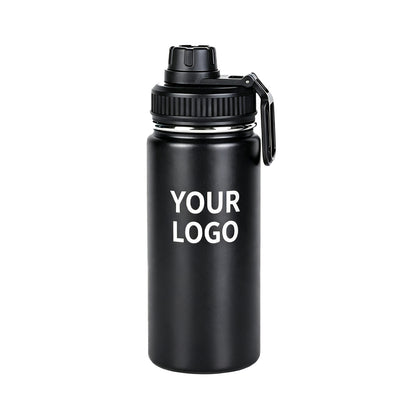 32oz black custom laser engraved stainless steel insulated sports water bottle with your logo