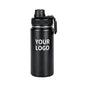 32oz black custom laser engraved stainless steel insulated sports water bottle with your logo